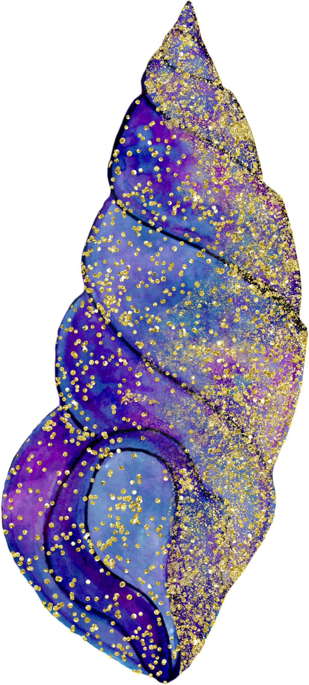Golden Loose Powder Conch Png Transparent - Purple (1024x2265), Png Download