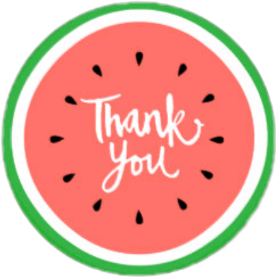 Watermelon Thank You Tags (404x405), Png Download