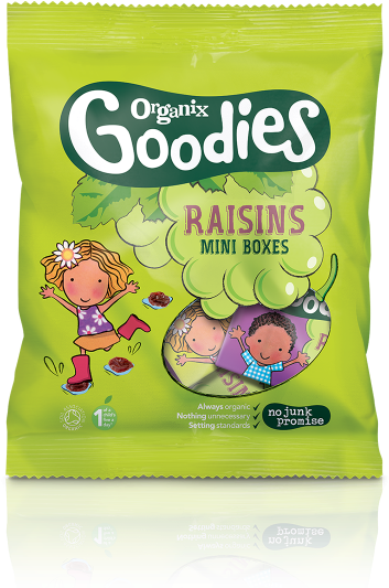 Goodies 12 Pack Raisins Packshot - Organix Raisins Mini Boxes (500x535), Png Download