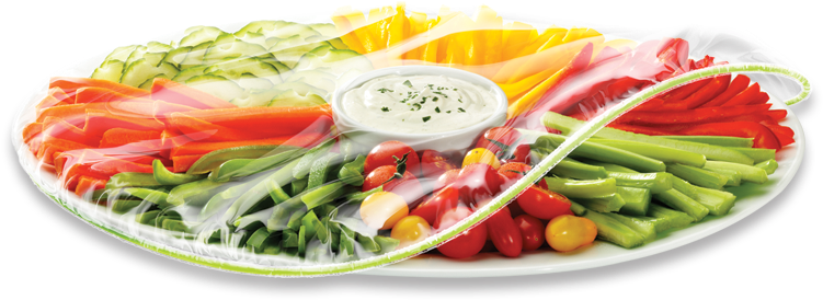 Veggieplatter - Plastic Wrap Food Png (924x383), Png Download