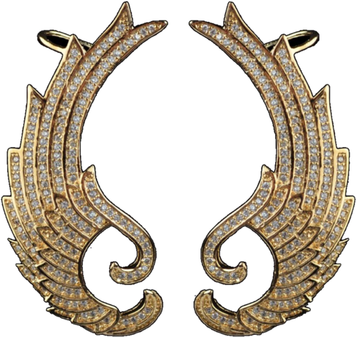 Elegant Phoenix Wings Art Deco Gold Ear Cuff, Body - Earring (600x600), Png Download
