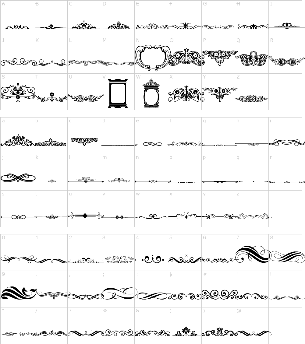 Download Vintage Decorative Signs 2 Font PNG Image with No Background