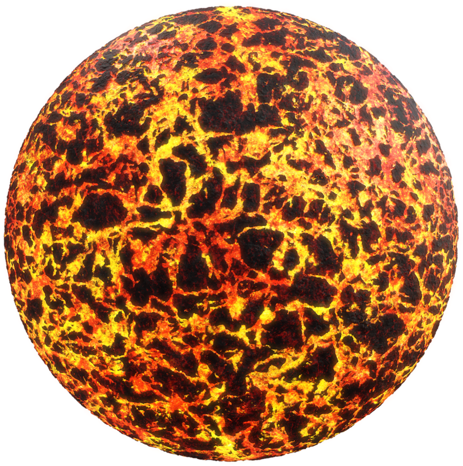 Lavacrackedheavy001 Sphere - Texture Mapping (1000x1000), Png Download