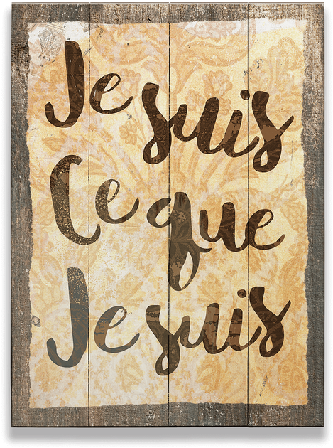 Je Suis Ce Que Je Suis Vintage Sign - Calligraphy (730x730), Png Download