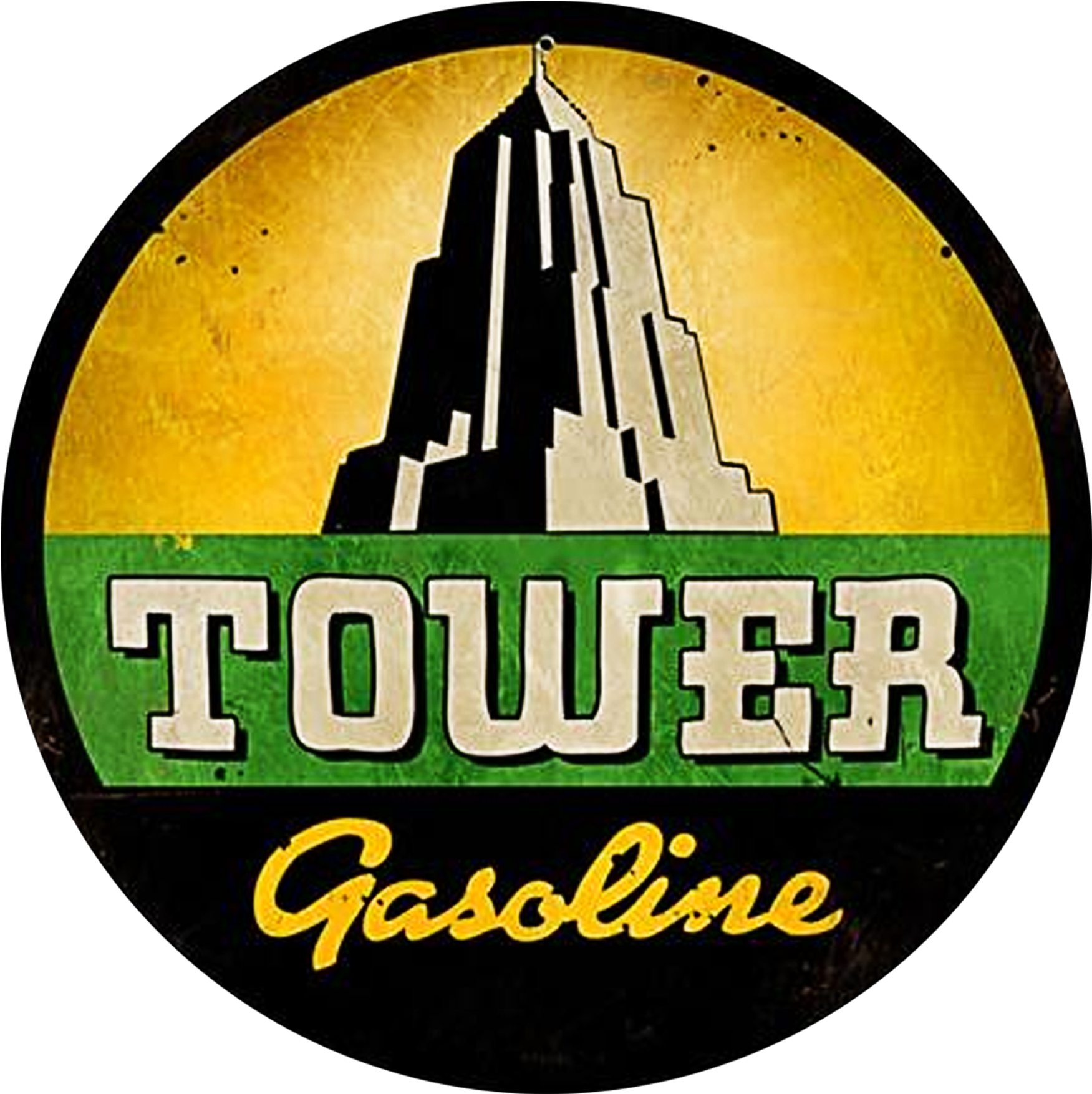 Tower Gasoline Vintage Sign - Past Time Signs Ps621 Full Service Tower Gasoline Arrow (1800x1800), Png Download