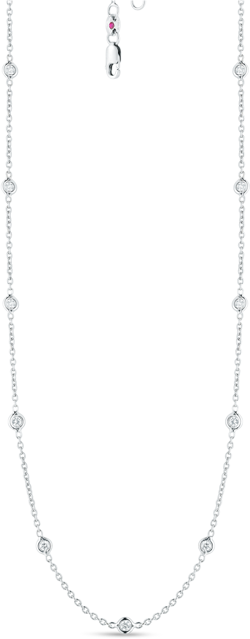 Roberto Coin Diamonds By The Inch 18k White - Diamond By The Inch Necklace (1600x1600), Png Download