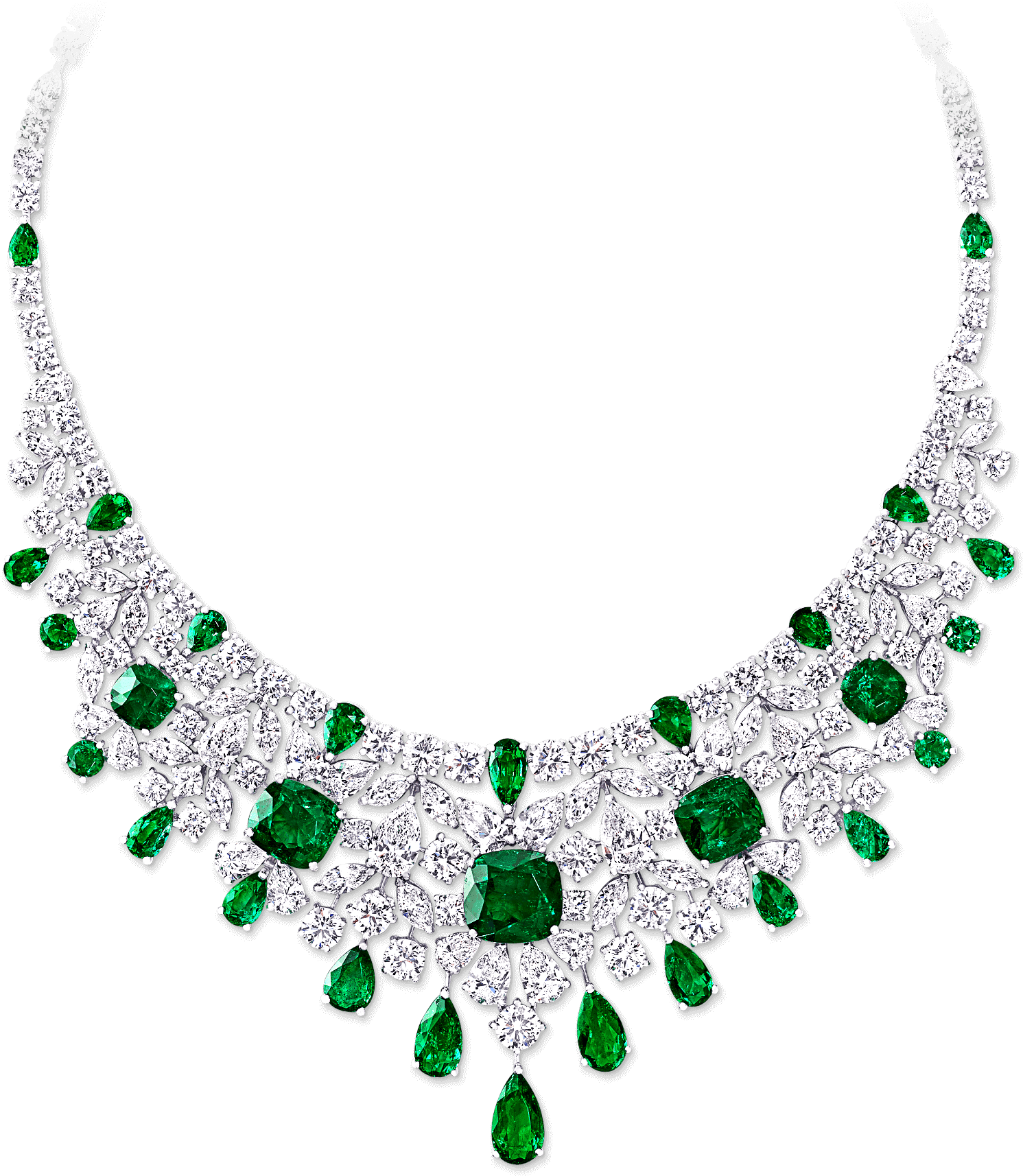 Emerald And Diamond Necklace - Jewellery (2000x2000), Png Download