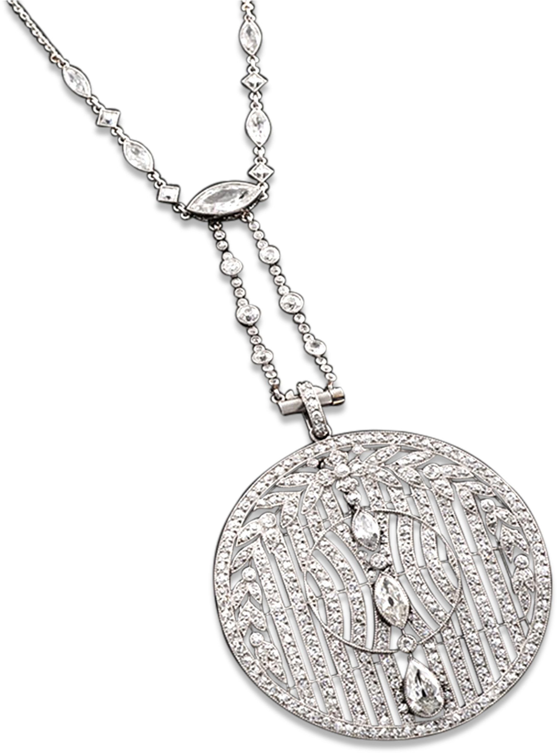 Art Deco Diamond Necklace - Locket (2000x2500), Png Download