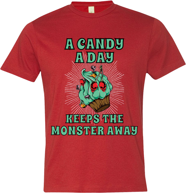 A Candy A Day Keeps The Monster Away T-shirt Template - Active Shirt (800x800), Png Download