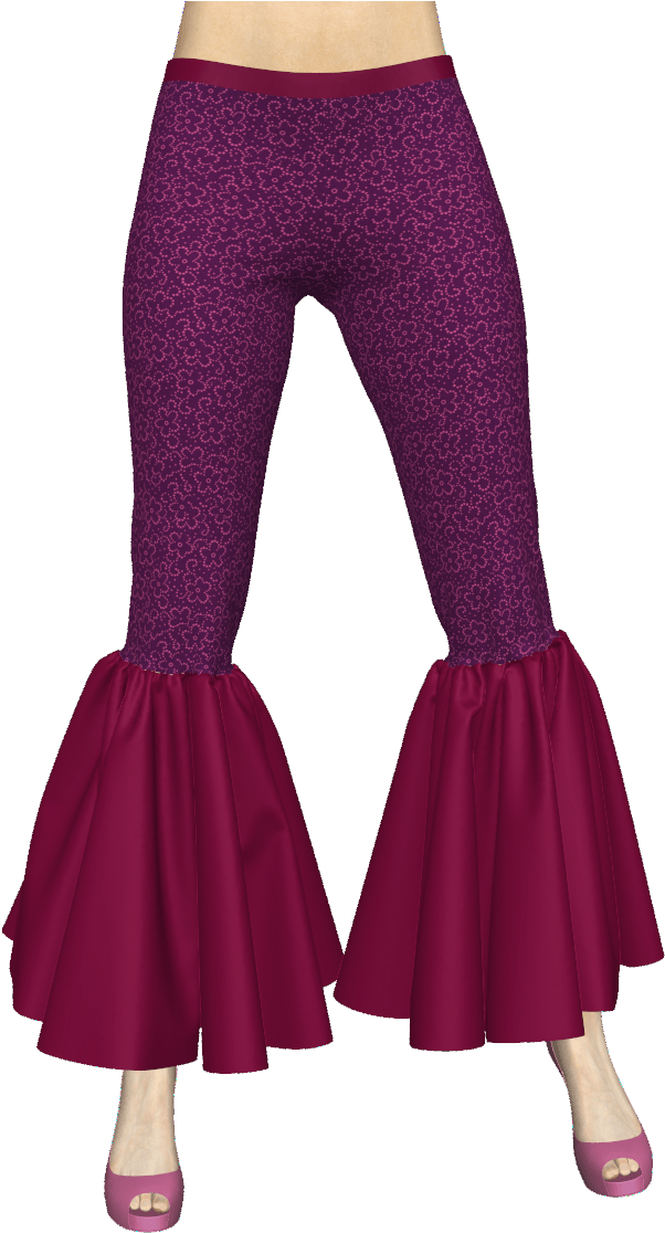 Fancy Flared Pants Garment File Marvelous Designer - Clothing (1155x1174), Png Download