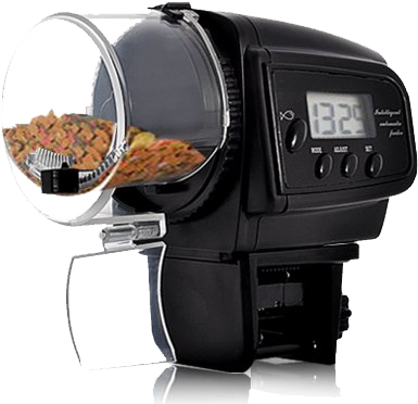 Aquarium Fish Tank Auto Food Feeder Lcd Timer (394x394), Png Download