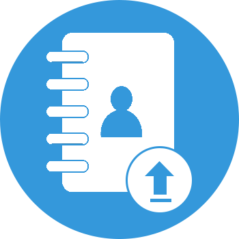 Icon Contacts - Server Icon Png Blue (350x350), Png Download