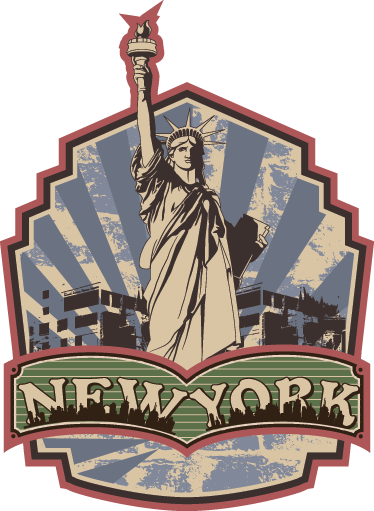Retro New York Wall Sticker - New York City Throw Blanket (374x511), Png Download