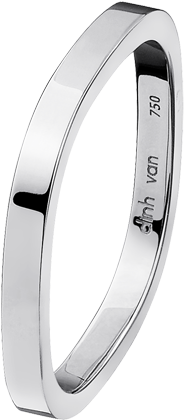 Square Wedding Band-2mm - Alliance Or Blanc (850x850), Png Download