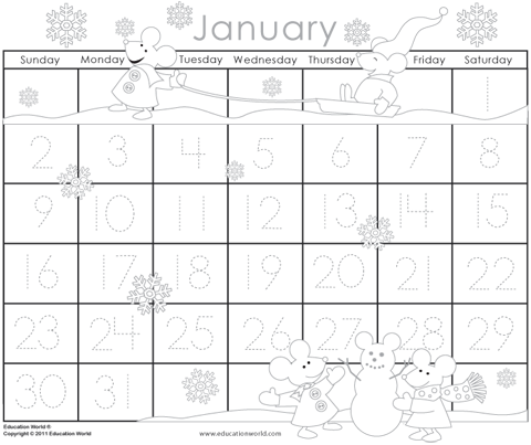 Traceable Calendar January - January Calendar Template (480x403), Png Download