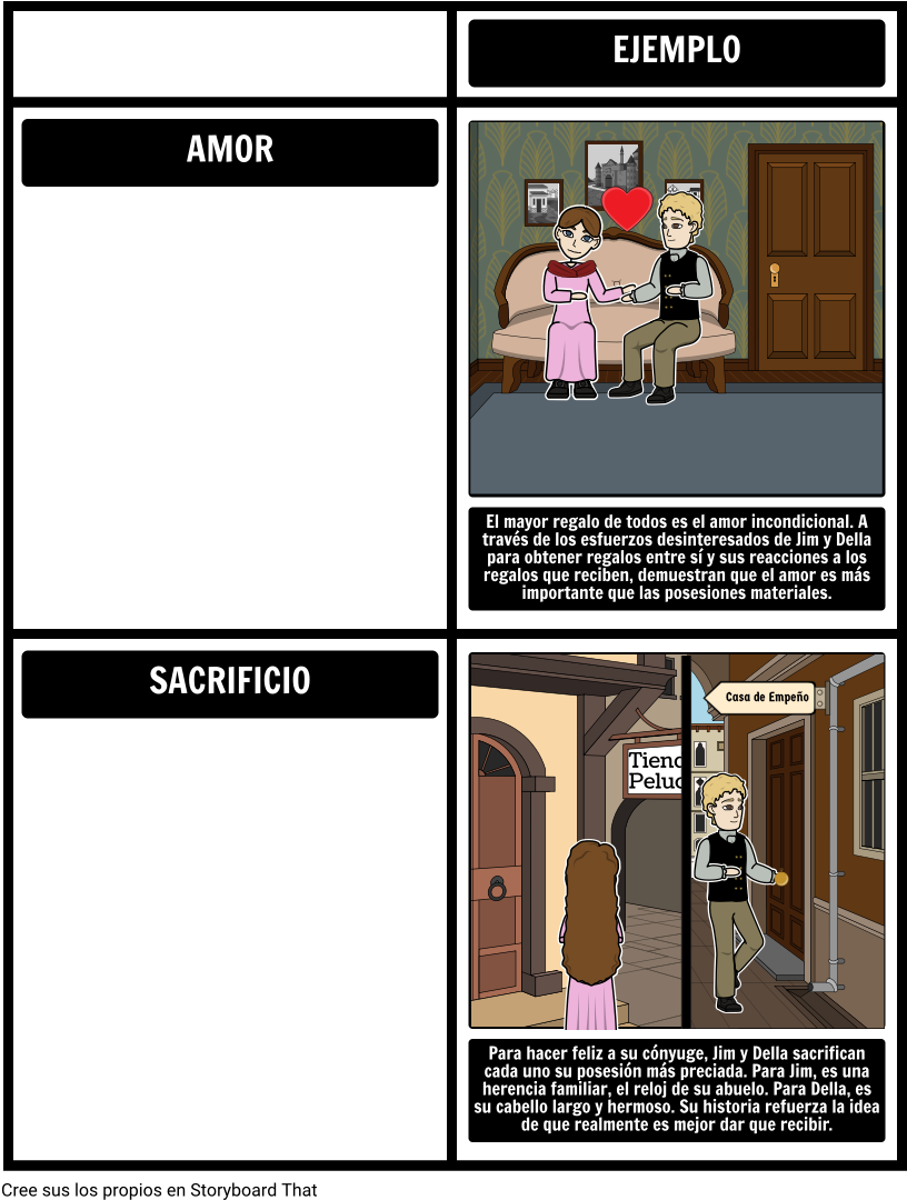Regalo De Los Símbolos De Los Reyes Magos - Plot Of The Gift Of The Magi Storyboard (837x1100), Png Download