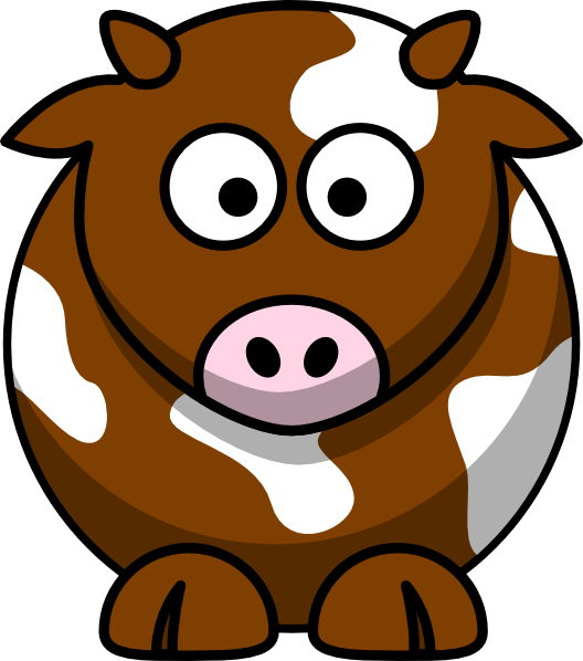 Brown Patch Cow Clip Art - Brown Cow Clip Art (528x598), Png Download