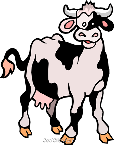 Cartoon Cow Royalty Free Vector Clip Art Illustration - Cow From Gingerbread Man (379x480), Png Download