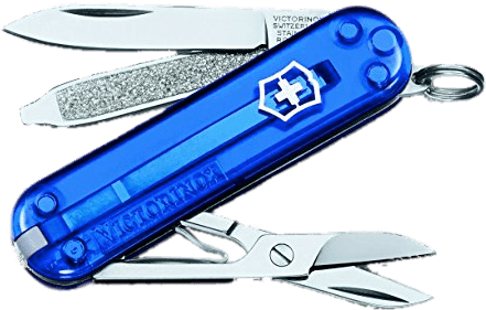 Objects - Victorinox Classic Sd Knife Jelly Blue (524x405), Png Download