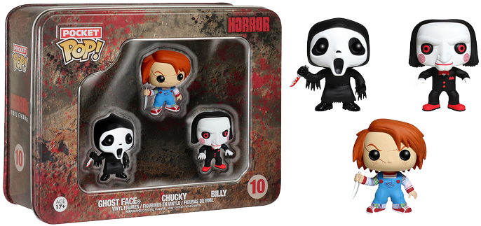 Ghostface, Chucky, Billy Pocket Pop Tin - Pocket Pop Horror (700x679), Png Download