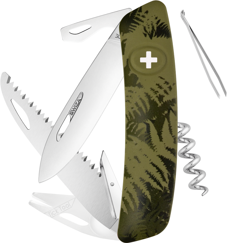 Share - Swiza C02 Silva Swiss Pocket Knife, Green (1000x1259), Png Download