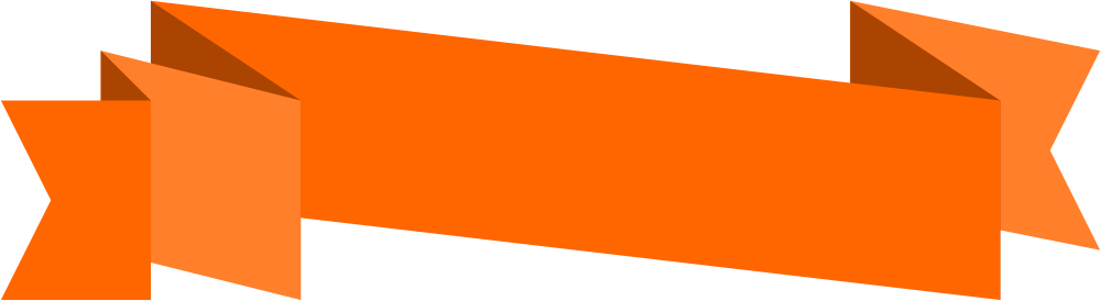 Free Download - Origami Banner Orange Png (1000x274), Png Download