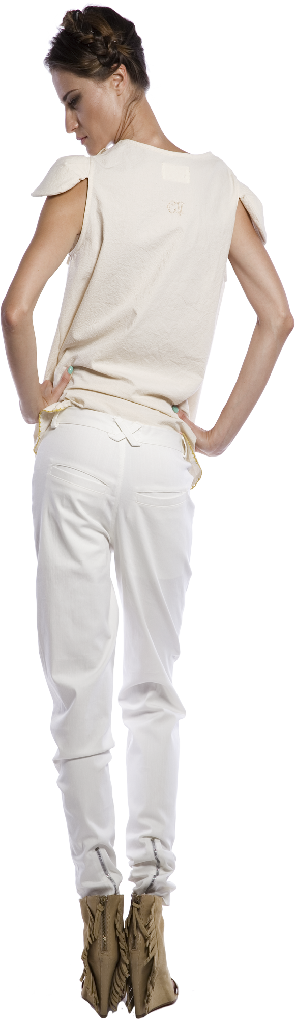 Kid White Pants Kid White Pants - Pocket (580x2000), Png Download