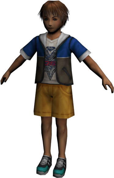 Ffx Kid Tidus Render - Final Fantasy X Kid Tidus (381x584), Png Download