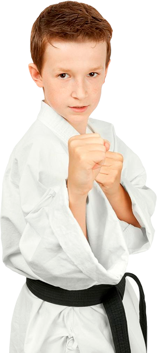 Young Boy In Martial Art Stance In Albuquerque, Nm - Ata Martial Kids Self Defense Champions Ata Taekwondo (310x695), Png Download