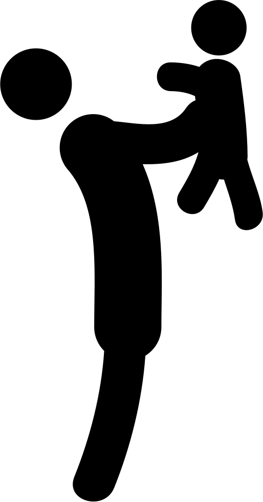 Standing Person With Kid Up In Arms Comments - Child (514x981), Png Download