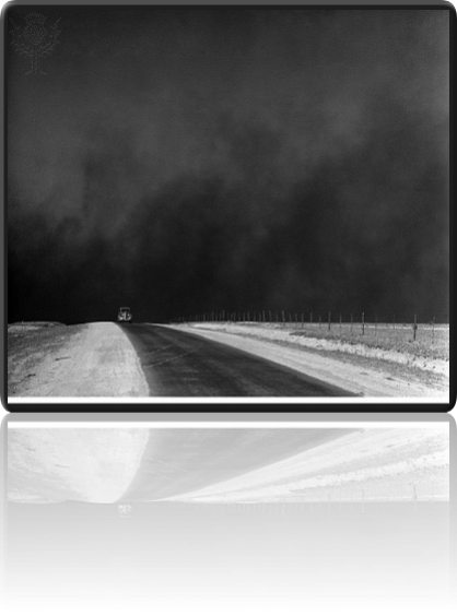 Dust Bowl, - Print: Heavy Black Clouds Of Dust Rising Over The Texas (418x564), Png Download