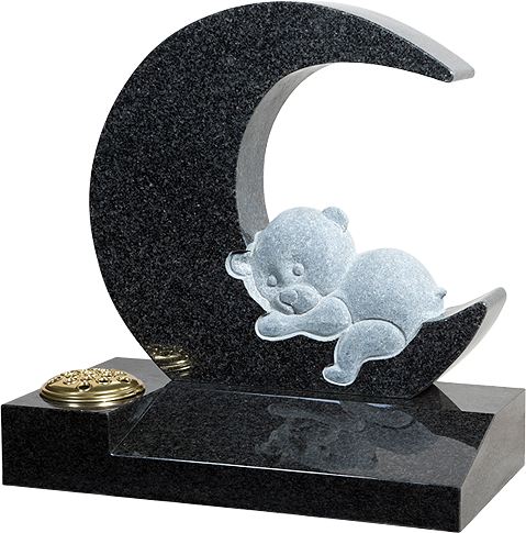 Headstone Clipart Funeral Angel - Moon Headstone (479x485), Png Download