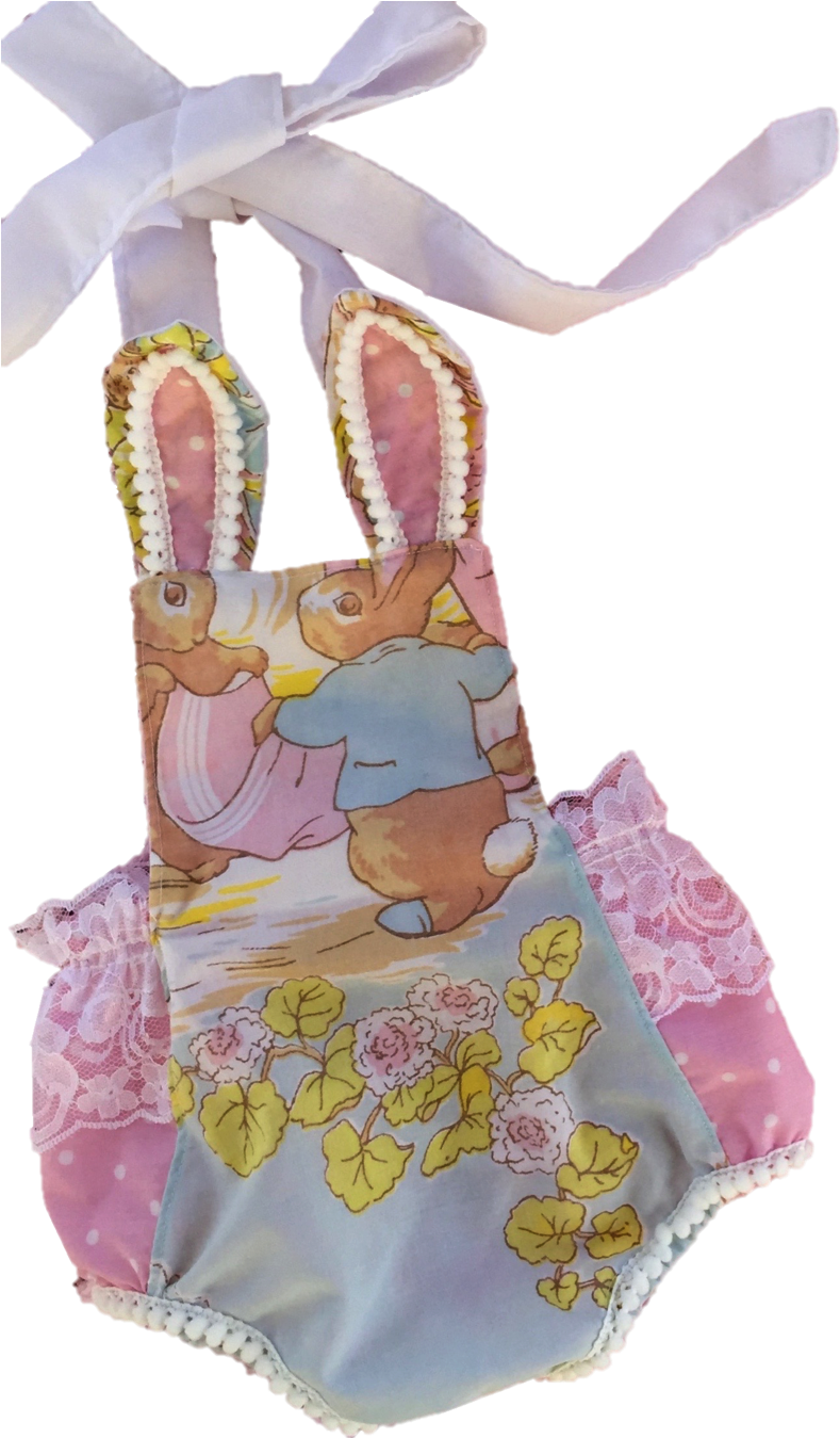 Bunny Rabbit Ear Easter Romper By @hausofhalo - Romper Suit (867x1348), Png Download