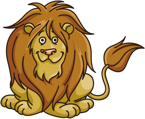 Lion Clipart Transparent Background - Cartoon Lion Transparent Background (500x410), Png Download