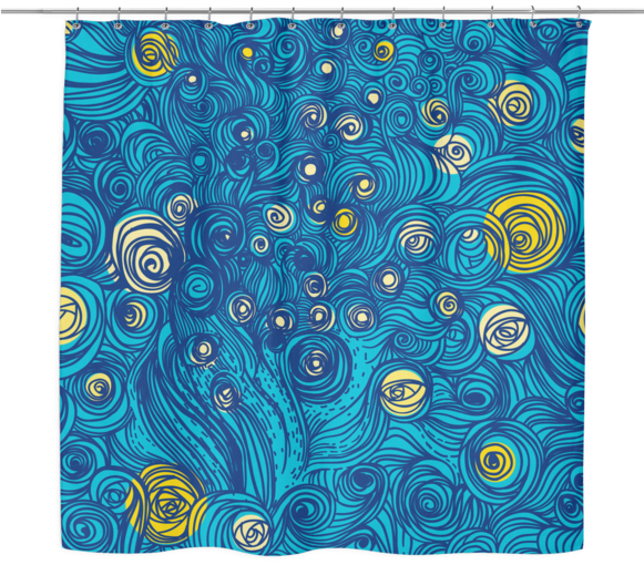 Blue Swirl Abstract Shower Curtain 70 X - Punch Anxiety In The Face: An Anti-anxiety Swearing (580x580), Png Download