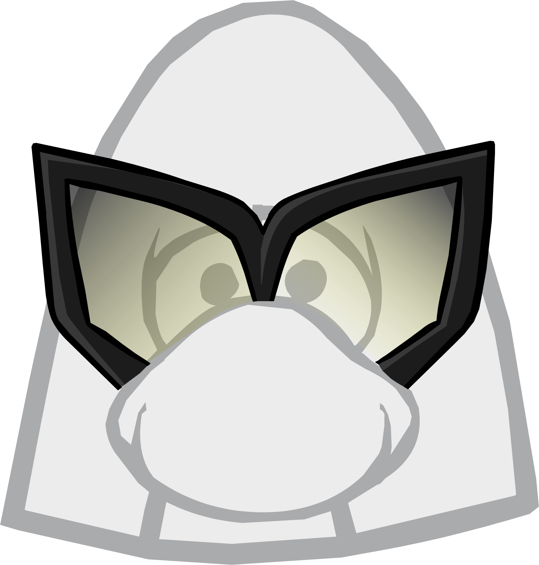 Black Mask Clothing Icon Id 2114 - Lashful Eyes Club Penguin Png (1798x1883), Png Download