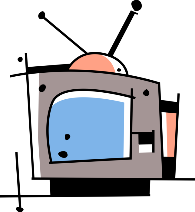 Vector Illustration Of Television Or Tv Set Telecommunication (644x700), Png Download