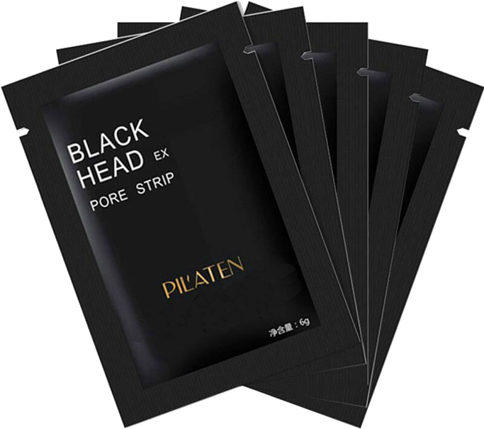 5 Pcs Pilaten Facial Care Black Mask - Blackhead Remover Mask (10 Pore Strips) + 1 Extractor, (800x800), Png Download