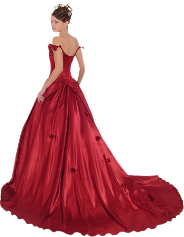 Woman In Red Dress Png Images - Quinceañeras Animadas Con Vestido Rojo (372x480), Png Download