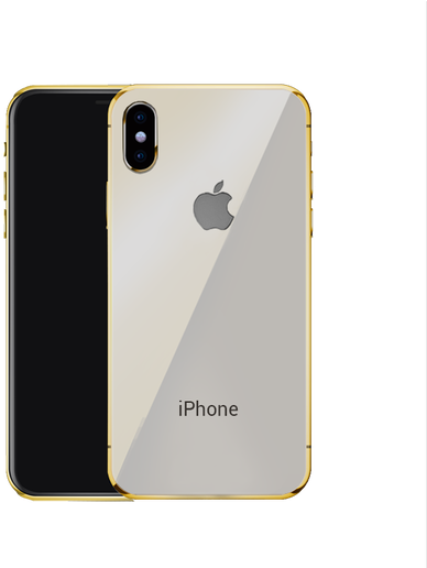 24k Gold Plated Frame Iphone X - Iphone (498x515), Png Download