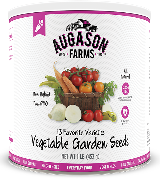 Augason Farms® Vegetable Garden Seeds Can - Vegetable Garden Seeds (543x717), Png Download