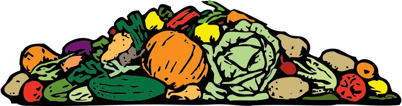 Fruits And Vegetables - Pile Of Food Clipart (800x211), Png Download