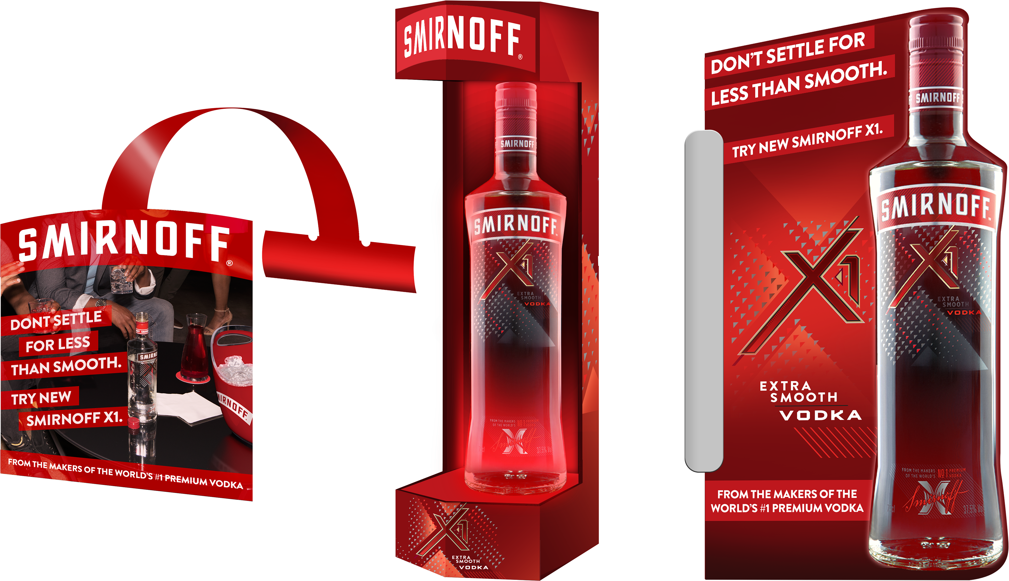 Off Premise End Cap Display Featuring X1 And Mixer - Smirnoff Vodka - 375 Ml Bottle (3840x2160), Png Download