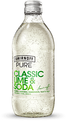 Smirnoff Pure Classic Lime & Soda 300ml (466x681), Png Download