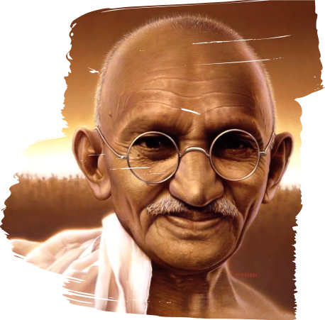 Studies Now Show That Compassion Can Be Increased Through - Mahatma Gandhi In Color (458x451), Png Download