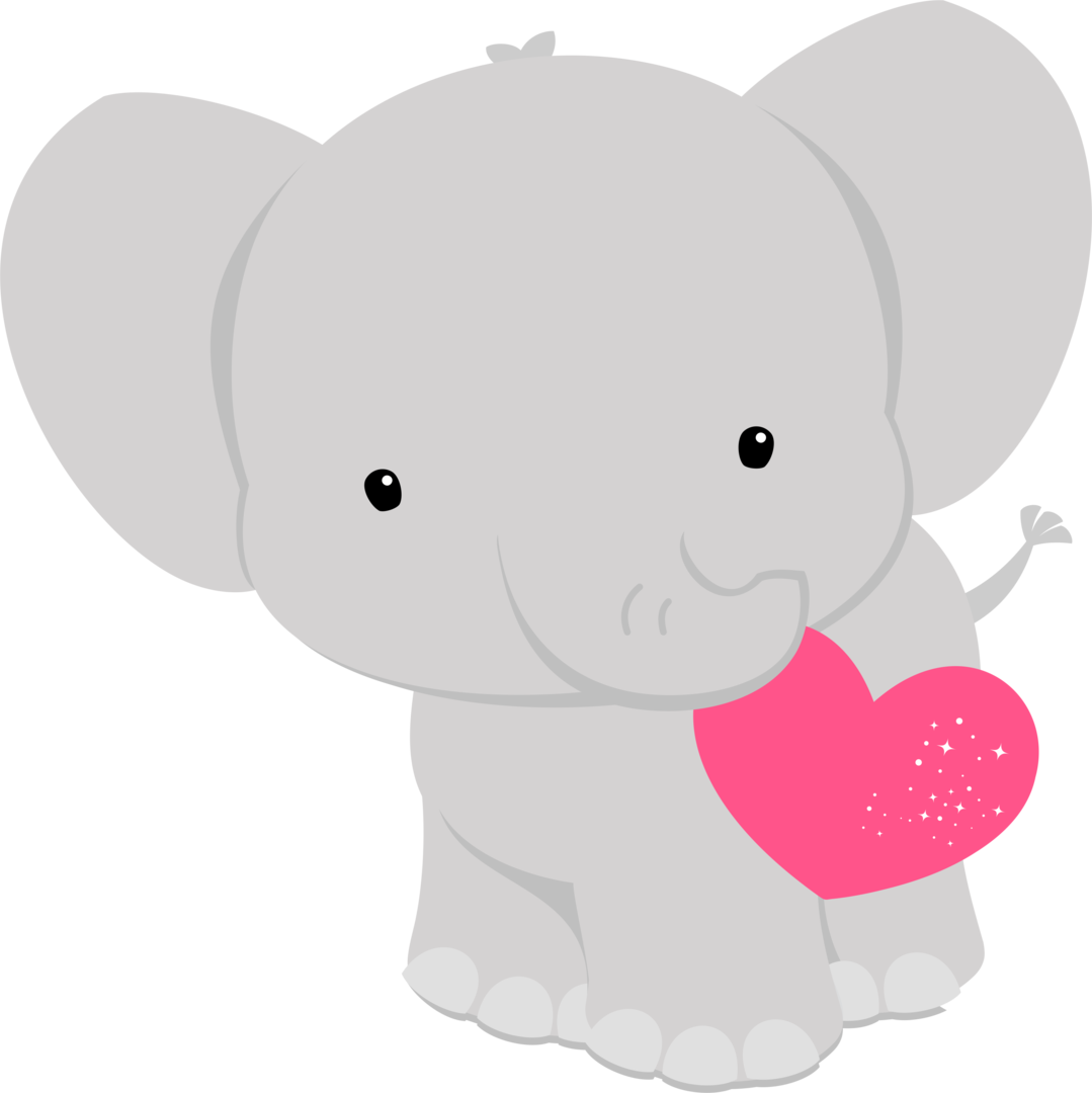 ✿*fauna Enamorada*✿* - Tierno Elefante Animado (1079x1080), Png Download
