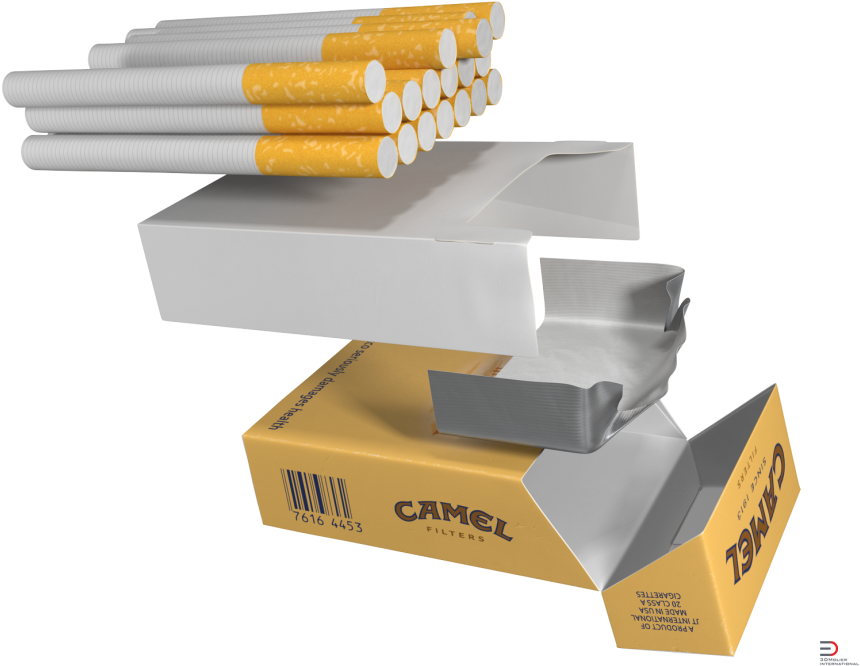 2 Opened Cigarettes Pack Camel Royalty-free 3d Model - Cigarette Pack (920x690), Png Download