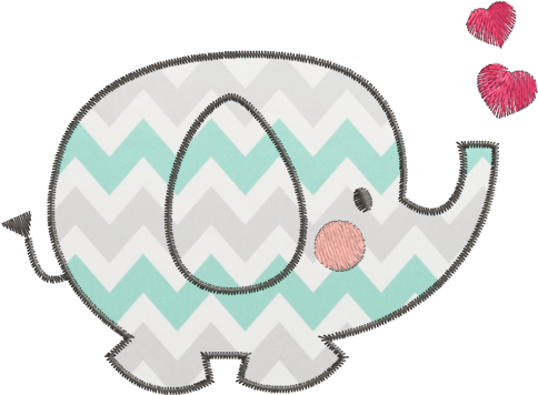 Elefante Aplique - Desenho Elefantinho Para Bordar (600x600), Png Download