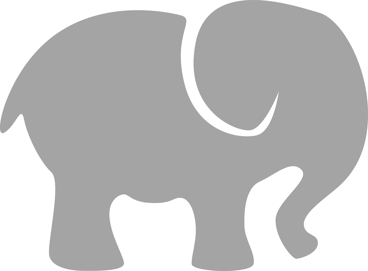 grey baby elephant clipart