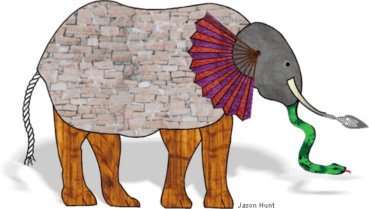 Moraleja Del Cuento De Los 6 Ciegos Y El Elefante - 3 Blind Men 1 Elephant (530x300), Png Download
